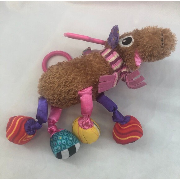 Lamaze Pink Moose Infant Hang Toy Rattle Teether - Picture 1 of 3